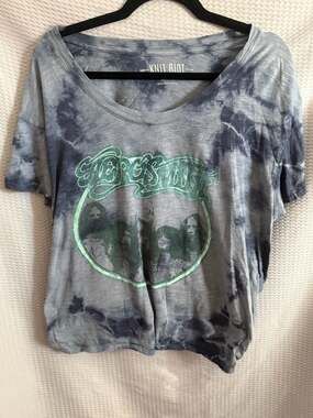 Knit Riot Aerosmith Blue Tie-Dye Oversized Graphic Band T-Shirt Size XS